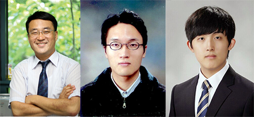 좌측부터 전기전자공학부 주병권 교수, 박영욱 연구교수, 심용섭 석박사통합과정 연구원