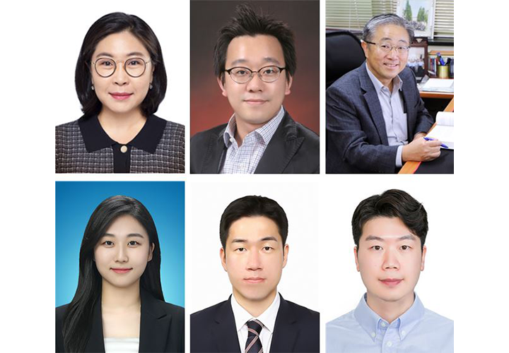▲ (위 / 왼쪽에서) 김준선 교수(교신저자, 고려대), 김동성 교수 (교신저자, 포항공대), 조동우 교수 (교신저자, 포항공대) (아래 / 왼쪽에서) 권진주 박사 과정(공동 제1저자, 고려대), 엄성수 박사 (공동 제1저자, 포항공대), 공정식 박사 (공동 제1저자, 포항공대)
