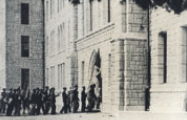 Students entering the new Main Building